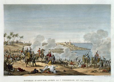 The Battle of Aboukir, 7 Thermidor, Year 7 (25 July 1799) engraved by Louis Francois Couche by Jacques Francois Joseph Swebach